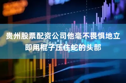 贵州股票配资公司他毫不畏惧地立即用棍子压住蛇的头部